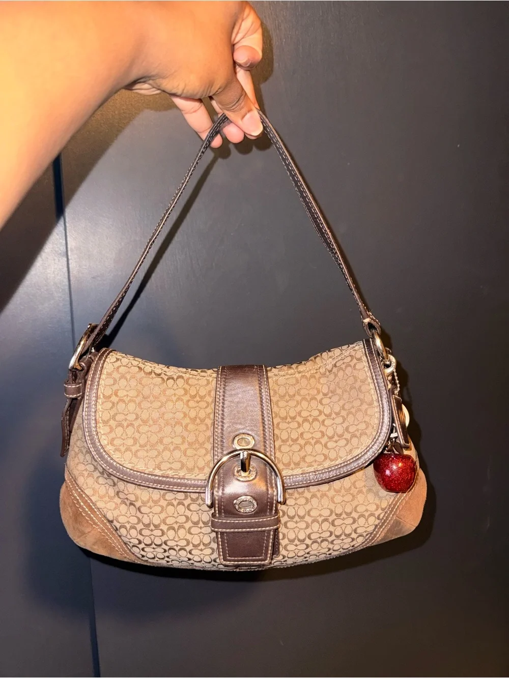 Coach SoHo brown signature buckle bag Y2K